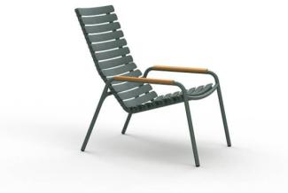 ReCLIPS Lounge Chair olivgrün, Armlehnen Bambus
