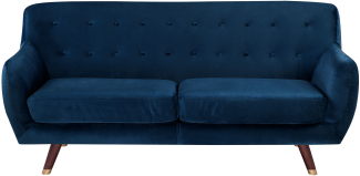 3-Sitzer Sofa Samtstoff marineblau BODO