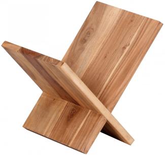 KADIMA DESIGN Zeitungsständer NAKO Massiv - Handgefertigtes Holz-Unikat als stilvolle Aufbewahrung und Möbelstück. Farbe: Beige