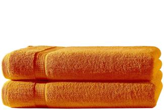 Müskaan - 2er Set Frottee Handtücher Elegance 50x100 cm 100% Baumwolle 500 g/m² Handtuch orange
