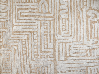 Teppich beige hellgrau 300 x 400 cm abstraktes Muster MANDAI