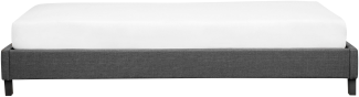 Polsterbett Leinenoptik grau Lattenrost 90 x 200 cm ROANNE