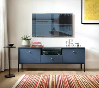 Lowboard "Mono" TV-Unterschrank 153cm marineblau 2-türig