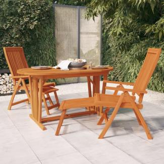 vidaXL Klappbare Gartenstühle mit Fußstützen 2 Stk. Eukalyptusholz