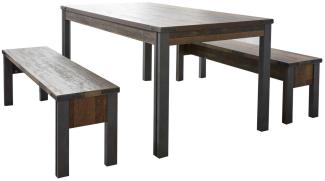 Tischgruppe PRIME Esszimmer Tisch Bank Old Wood Matera grau