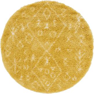 Teppich "MARA Shaggy" Rund Gelb 150x150 cm