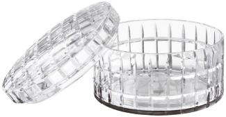 Casa Padrino Luxus Glasschale mit Deckel Ø 21 x H. 13 cm - Runde Deko Schale aus mundgeblasenem Glas