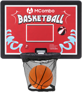 M MCombo Trampolin basketballkorb, Trampolin Zubehör Set BH07 (Rot)