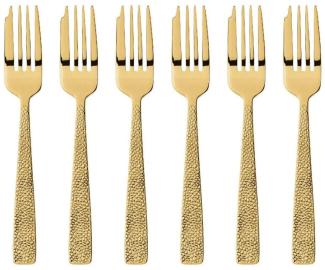 Sambonet Siena Edelstahl/PVD Gold Kuchengabeln Set 6