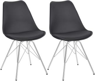 Homexperts 'URSEL' 2er Set Stuhl, Kunststoff - Polypropylen schwarz, B 48 x H 86 x T 55,5 cm