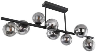 LED Deckenleuchte, Glas Kugel Spots, schwarz, L 86 cm