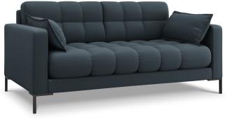 Micadoni 2-Sitzer Sofa Mamaia | Bezug Blue | Beinfarbe Black Metal