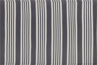 Outdoor Teppich schwarz-hellgrau 120 x 180 cm Streifenmuster DELHI