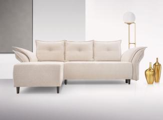 Ecksofa Eckcouch Napoli Raven 22 Creme Ottomane links