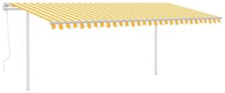 Automatische Markise mit LED & Windsensor 5x3,5 m Gelb Weiß