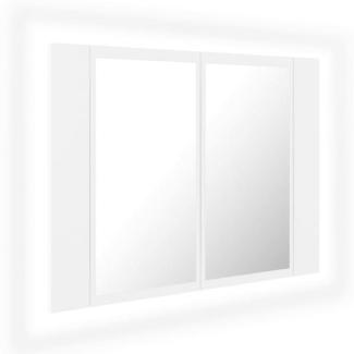 vidaXL LED-Bad-Spiegelschrank Weiß 60x12x45 cm