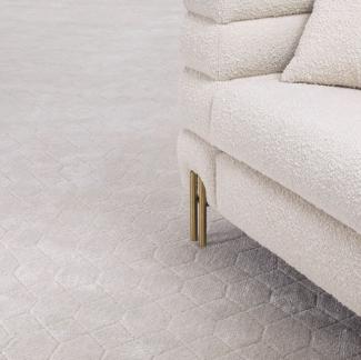 Casa Padrino Luxus Viskose & Woll Teppich Beige 300 x 400 cm - Handgewebter Wohnzimmer & Hotel Teppich - Wohnzimmer Deko Accessoires - Luxus Qualität