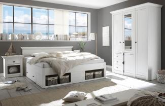 Schlafzimmer komplett Hooge in Pinie weiß Set 3-teilig