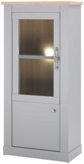 Vitrine Glasvitrine Chambord 68x37x142cm lichtgrau Artisan Eiche