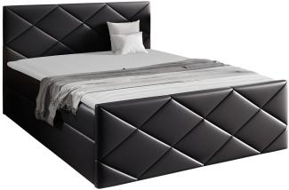 Mirjan24 Boxspringbett Alpiry, Schwarz 180 x 200 cm Kunstleder