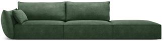 Micadoni 4-Sitzer Rechts Sofa Kaelle | Bezug Bottle Green | Beinfarbe Black Plastic