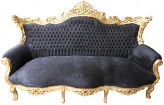 Casa Padrino Barock Sofa Master Schwarz/Gold
