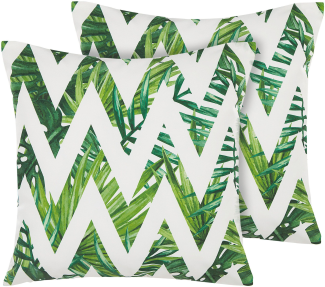 Gartenkissen im Zick Zack Design weiß-grün 45 x 45 cm 2er Set BRENTO