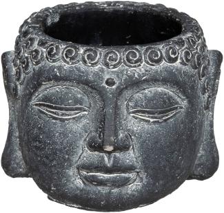Blumentopf Buddha, Ø 11,5 cm, Zement anthrazit