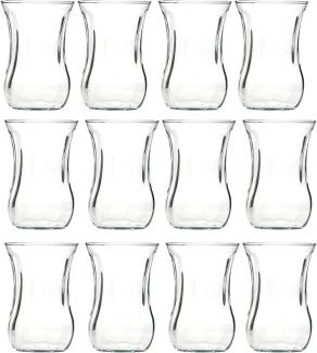 Pasabahce 12 Set 12-tlg. Teeglas Optikli Cay Bardagi Gläser-Set für 12 Personen
