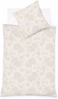 Fleuresse Lech Edelflanell Bettwäsche 200x220 Blumen beige mandel 604109-07