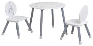 Kindertisch >Bear< in weiss/grau aus Kunststoff/Kiefer - 60x50x60cm (BxHxT)