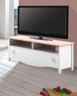 Lowboard "Mia" TV-Unterschran Fernsehschrank 120cm weiß rosa