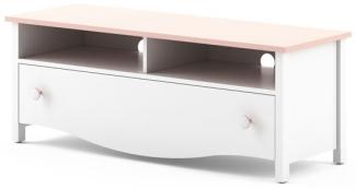 Lowboard "Mia" TV-Unterschran Fernsehschrank 120cm weiß rosa