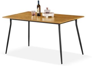 B&D home Esstisch LIOR | 120 cm x 80 cm Esszimmertisch Küchentisch für Küche, Esszimmer | Industrial | Wildeiche Optik