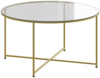Flash Furniture Couchtisch aus Glas, klar/matt Gold, Coffee Table