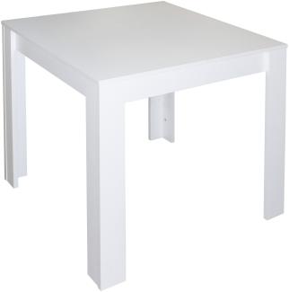 Esstisch Bull 0567 80x80 weiss matt B H T 80 120 x 75 x 80 cm