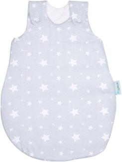pic Bear Premium Babyschlafsack aus Jersey-Baumwolle – Atmungsaktiv, Mitwachsend und für Ganzjahres-Nutzung mit verstellbaren Größen 50/56 Ice Stars