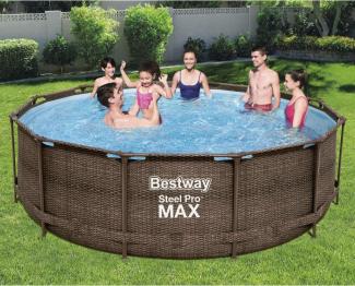 Bestway Steel Pro MAX Swimming Pool-Set Deluxe Series Rund 366x100 cm