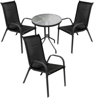 4-tlg Bistro Garnitur Bistromöbel Klappstuhl Stuhl Tisch Sitzgruppe