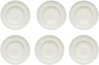 KHG 6er Set Pastateller, extra groß mit 30cm Durchmesser in weiß, perfekt für Gastro und Zuhause, hochwertiges Porzellan, Suppenteller, Salatteller, Spülmaschinengeeignet