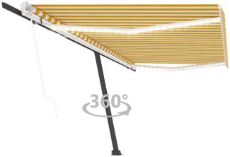 vidaXL Automatische Markise mit LED & Windsensor 500x350 cm Gelb/Weiß