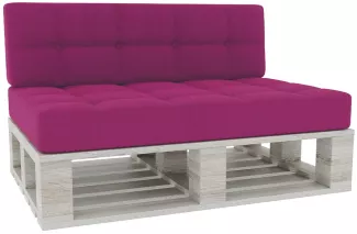 Gutekissen® Palettenkissen Gesteppte Kissen mit Knöpfen, Palettenauflagen Sitzkissen Rückenlehne Gesteppt PFG (Set (Sitzkissen 120x80 +Rückenlehne 120x40), Pink)