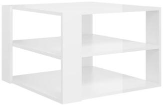 vidaXL Couchtisch Hochglanz-Weiß 60x60x40 cm Spanplatte