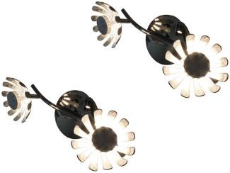 Zweiflammige LED Deckenlampen im 2er SET aus Metall mit Blattsilber Design