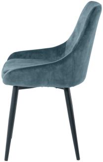 Sit Möbel Stuhl Stuhl, 2er-Set L = 48 x B = 57 x H = 84 cm Bezug blau, Beine schwarz