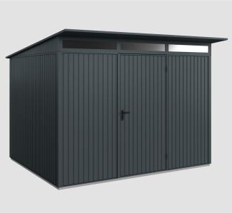 Hörmann Ecostar Aktionsangebot Metall-Gerätehaus Trend mit Pultdach Typ 3, 238 x 303 cm , anthrazitgrau, 7,2 m²,1-flüglige Tür