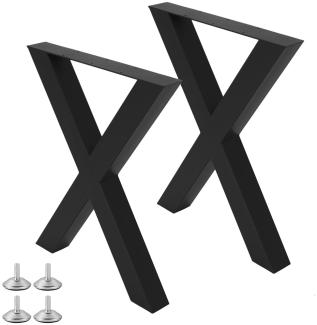 Esstischgestell WELL-X 8x8cm Schwarz Pulverbeschichtet Tischbeine Tischkufen