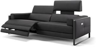 Sofanella 3-Sitzer MILO Ledersofa Relaxsofa Couch in Schwarz