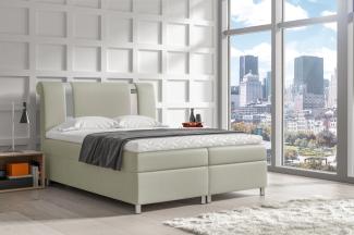 Stylefy 'Asuncion' Boxspringbett Strukturstoff Inari Beige 200 x 200 cm