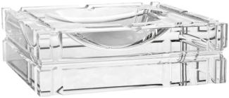 Casa Padrino Designer Kristallglas Aschenbecher 21 x 21 x H. 6,7 cm - Luxus Edition